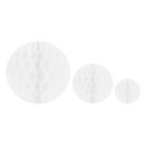 Einfarbiger Wabenpapier-Ball 2er Pack-weiß-10 cm