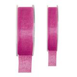Einfarbiges Organza Deko-Band-pink-40 mm