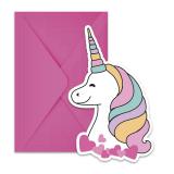Einladungskarten "Fantastic Unicorn" inkl. Umschlägen 6er Pack