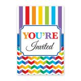 Einladungskarten "Farbenfroher Geburtstag" mit Umschlag 20er Pack