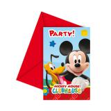Einladungskarten "Micky Maus Clubhaus" 6er Pack