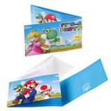 Einladungskarten "Super Mario" mit Umschlägen 8er Pack
