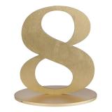 Einzelne goldene Zahl aus Holz 15,5 cm-8