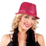 Eleganter Pailletten-Hut -pink
