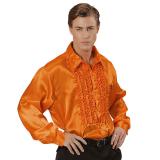 Elegantes Rüschenhemd-orange-M/L