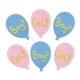 Essbare Kuchendeko "Gender-Reveal Ballons" 6er Pack