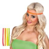 Farbenfrohe Neon-Stirnbänder 4er Pack