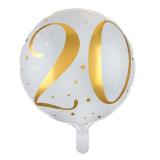 Folien-Ballon 20. Geburtstag "Golden Times" 45 cm
