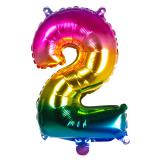 Folien-Ballon in Zahlenform Regenbogen 36 cm-2