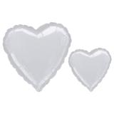 Folien-Ballon "Silbernes Herz"-84 cm