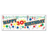 Geburtstags-Banner "Happy 30th Birthday" 1,5 m
