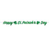 Glänzende Buchstaben-Girlande "Happy St. Patrick's Day" 3,66 m