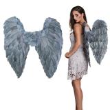 Graue Flügel "Gefallener Engel" 61 cm