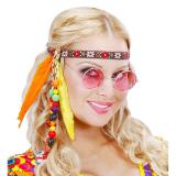 Haarband "Happy Hippie" mit Federn und Perlen
