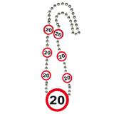 Halskette "Verkehrsschild 20. Geburtstag" 70 cm