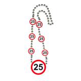 Halskette "Verkehrsschild 25. Geburtstag" 70 cm