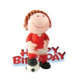 Happy Birthday-Tortenfigur "Fußballspieler" 2-tlg.-rot-weiß