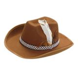 Kinder-Cowboy Hut mit Feder-braun