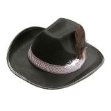 Kinder-Cowboy Hut mit Feder-schwarz