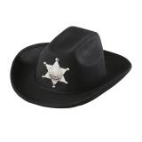 Kinder Cowboy-Hut "Sheriff"-schwarz