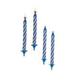 Klassische Geburtstagskerzen mit Halterung 12er Pack-blau