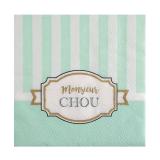 Kleine Servietten "Edle Babyparty" 20er Pack-mint-grün