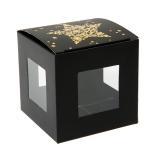 Kleine Geschenk-Boxen "Funkelnde Schneekristalle" 4er Pack-schwarz