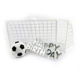Kuchendeko Fußballtor "Happy Birthday" 4-tlg. 
