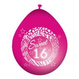 Luftballons "Girly Sweet Sixteen" 8er Pack