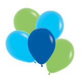 Luftballons "Party in Blau und Grün" 12er Pack
