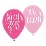 Luftballons "Sweet Baby Girl" 6er Pack