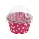 Mini Muffin-Förmchen "Polka Dots" 6er Pack 3 cm-pink