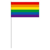 Papier-Fahnen Regenbogen-Pride 10er Pack