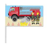 Papier-Flagge "Spannende Feuerwehr" 8er Pack