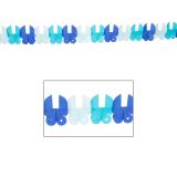Papier-Girlande "Kinderwagen" 6 m-blau
