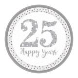 Pappteller "25 Happy Years" 8er Pack 