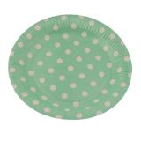 Pappteller "Farbenfroher Punkte-Spaß" 8er Pack-grün