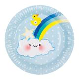 Pappteller "Schnulleralarm" 6er Pack-blau