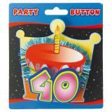 Party-Button 3D 40. Geburtstag 11 cm
