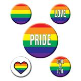 Party-Buttons "Love is Love" 5er Pack