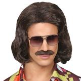 Perücke "70s Dancefloor King" 2-tlg.-braun