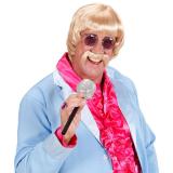Perücke und Schnäuzer mit Brille "60er"-blond
