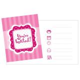 Einladungskarten "Pretty Pink" 8er Pack