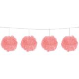 Pom-Pom Girlande aus Wabenpapier 3 m-rosa