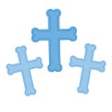 Raumdeko "Farbenfrohes Kreuz" 3er Pack-blau