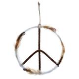 Raumdeko "Peace" mit Federn 25 cm