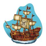 Raumdeko Wildes Piratenschiff 37,5 cm x 36 cm 
