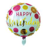 Runder Folienballon Happy Birthday 45 cm