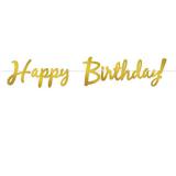 Schimmernde Buchstaben-Girlande "Happy Birthday" 366 cm-gold