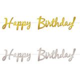 Schimmernde Buchstaben-Girlande "Happy Birthday" 366 cm